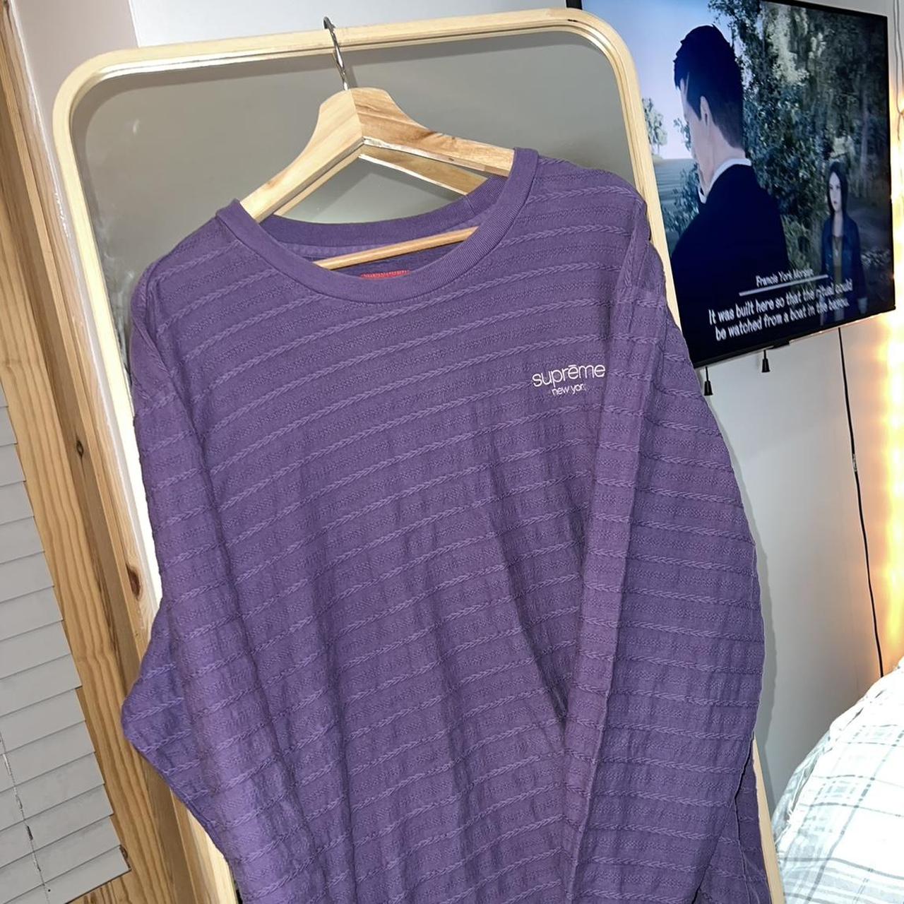 supreme ribbed long sleeve purple size xl