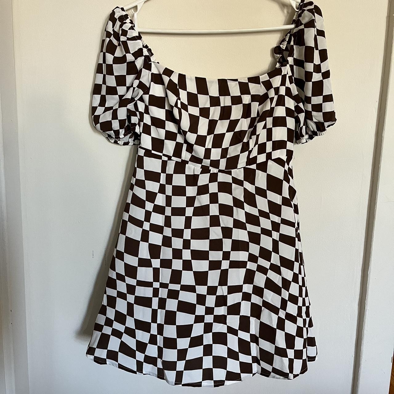 cute funky checkered babydoll dress from Commense