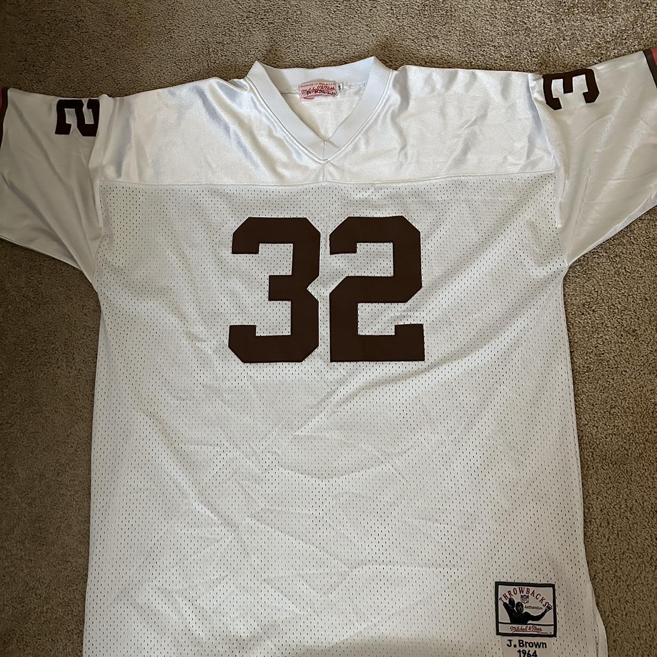 Throwback Mitchell and Ness Jim Brown Jersey Size 56 - Depop