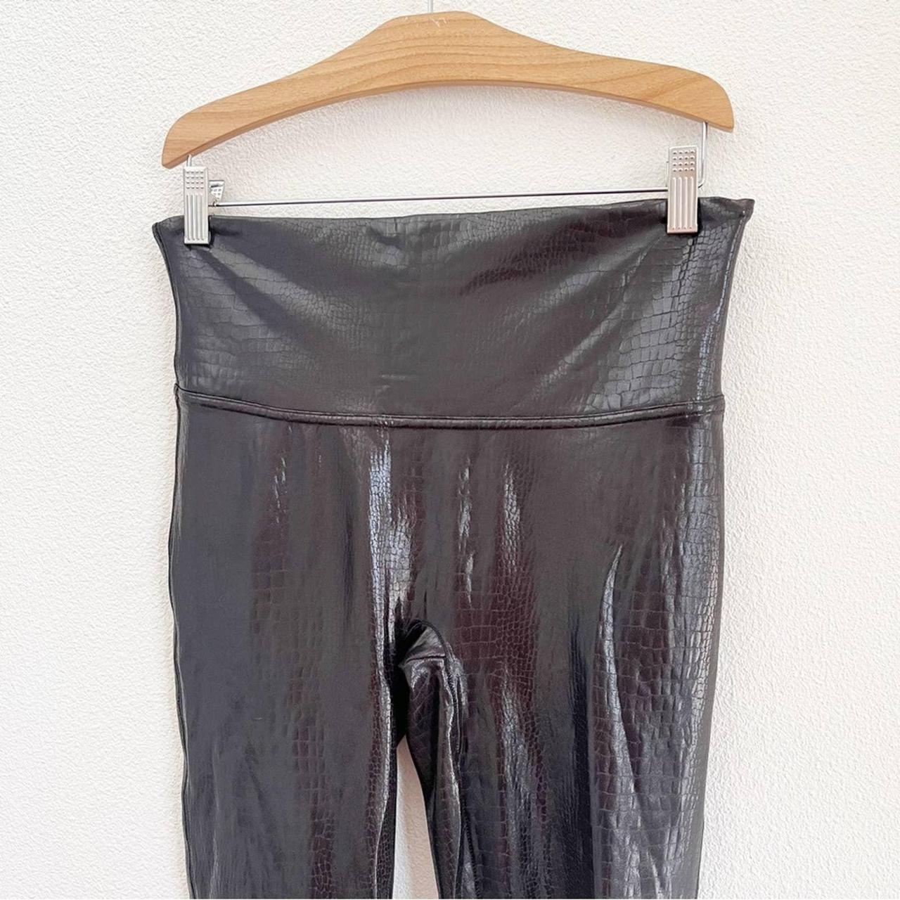 Spanx Faux Leather Croc Leggings in Black Size - Depop