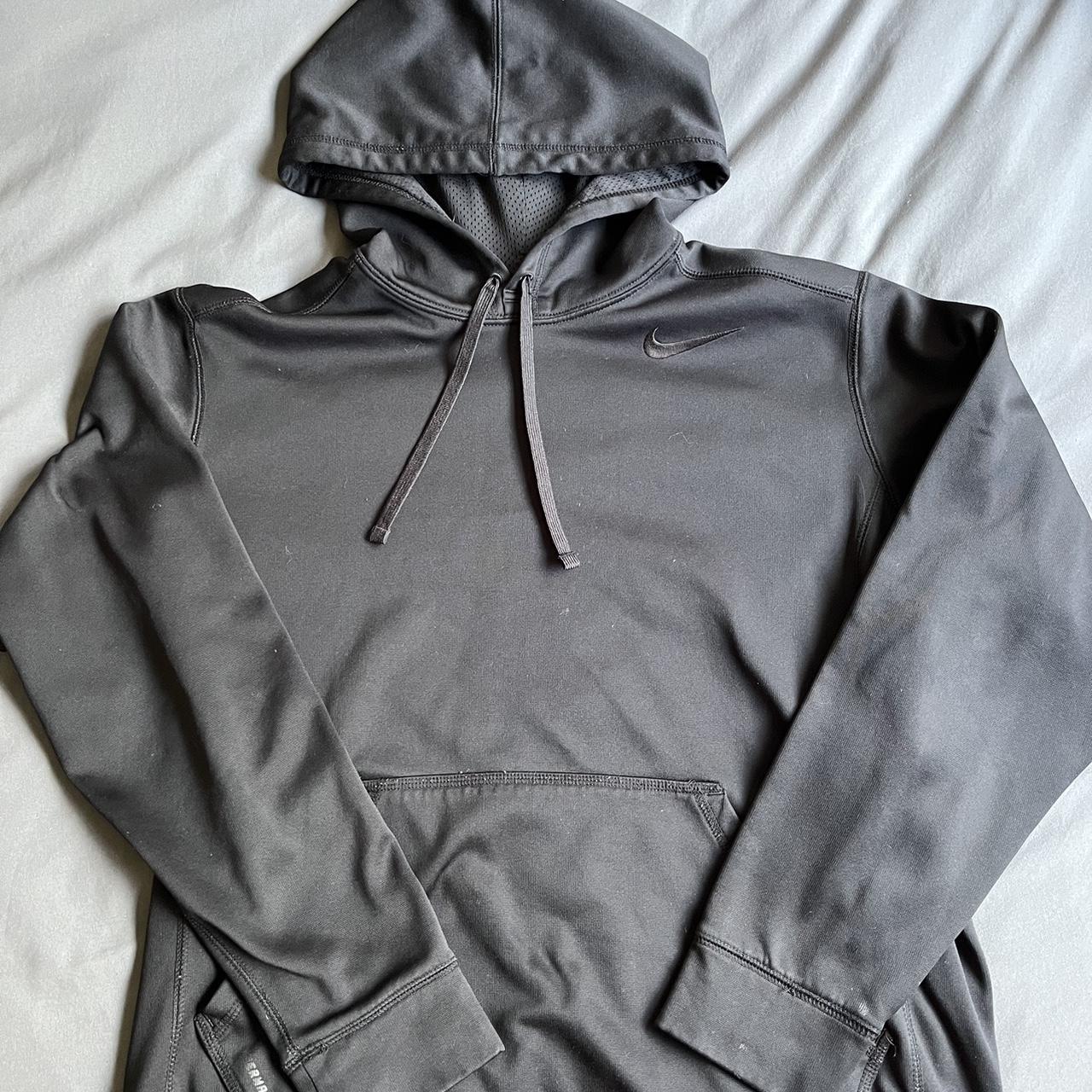 plain black nike hoodie Depop