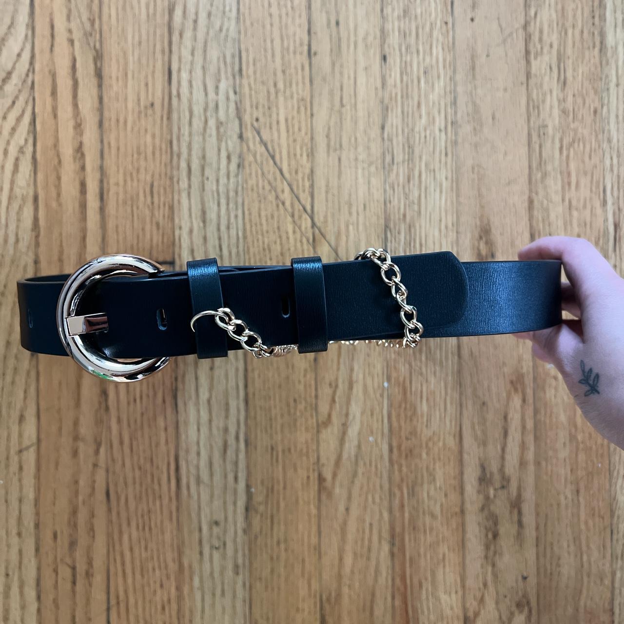 ASOS Women's Black and Gold Belt | Depop