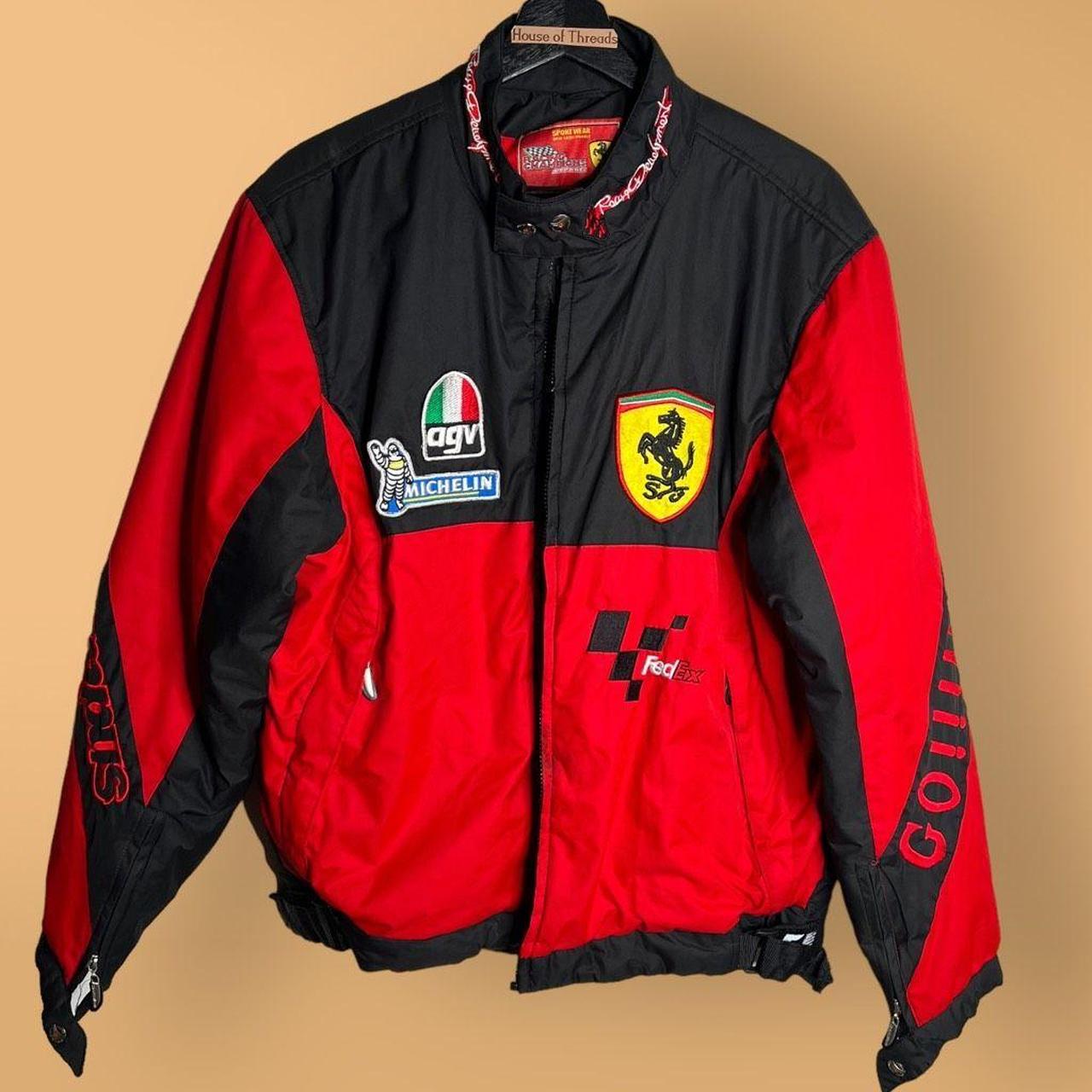 Vintage Ferrari Racing Puffer Jacket Sz XL No zipper... - Depop