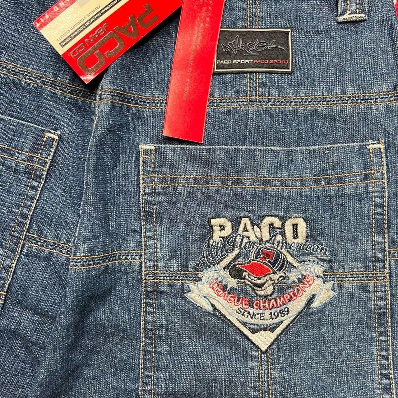 Vintage Embroidered Paco Jeans Baggy Shorts Size 14 | Depop