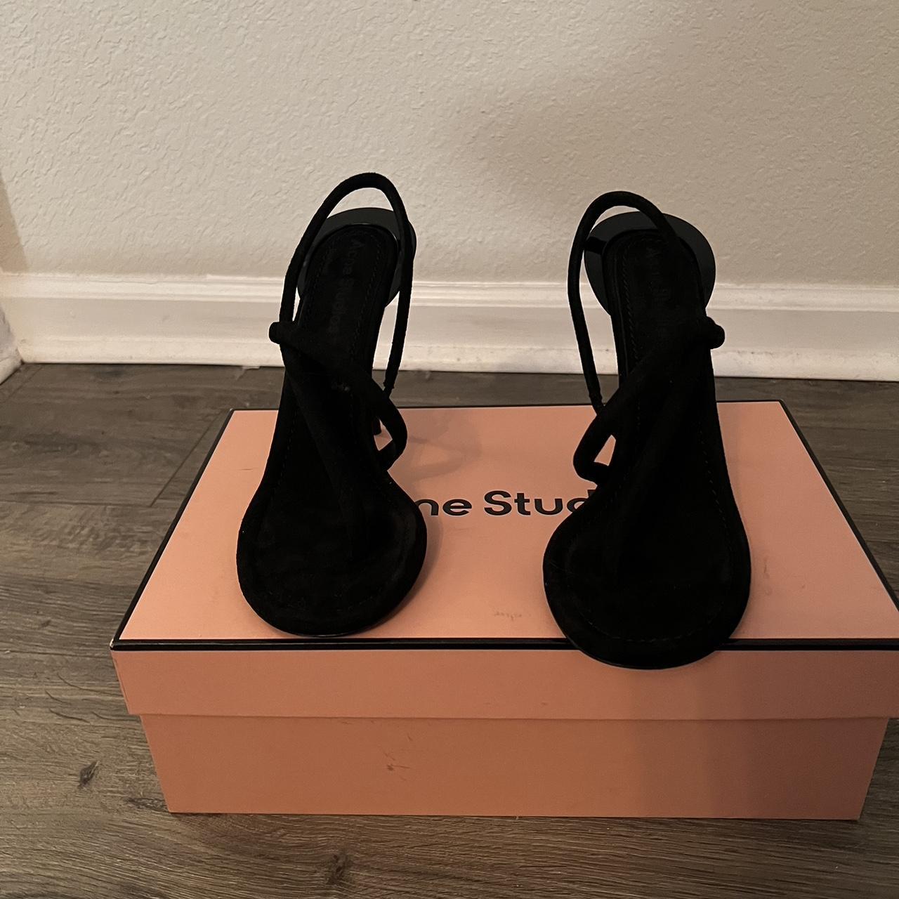 Acne Studios Suede Heeled Sandals With Metal Heel Depop