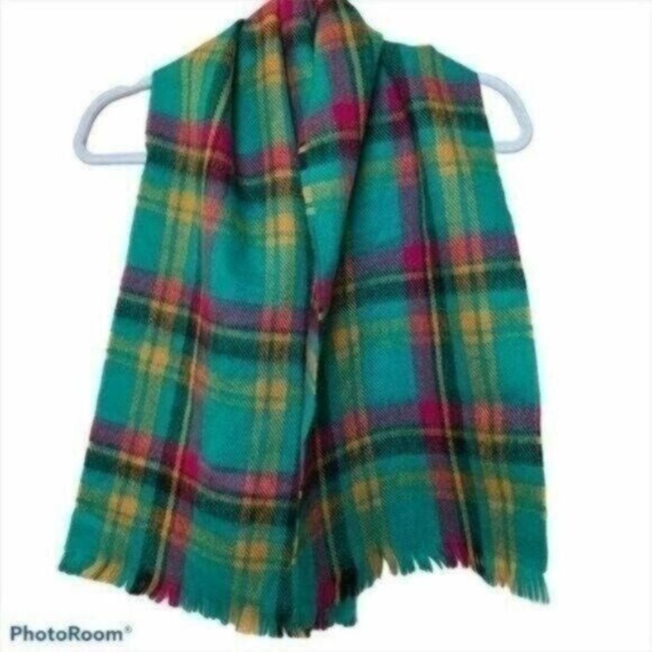 Vintage English Green Plaid Pattern Cashmere online Scarf