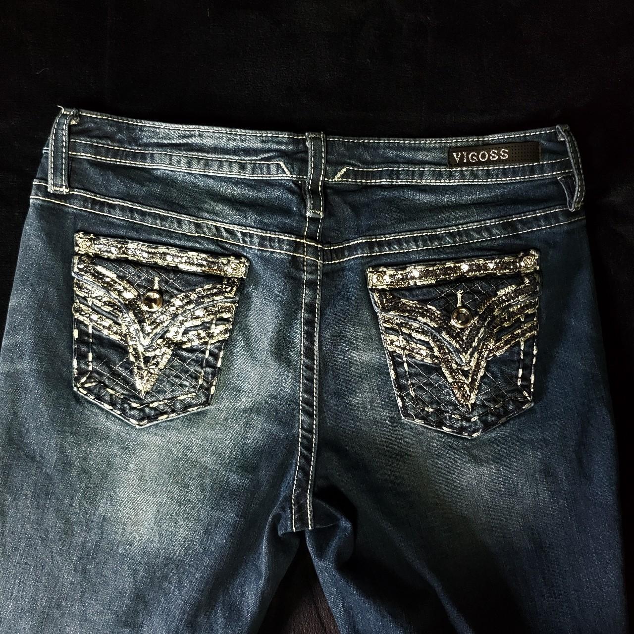 Vigoss jeans sparkly pockets white... - Depop
