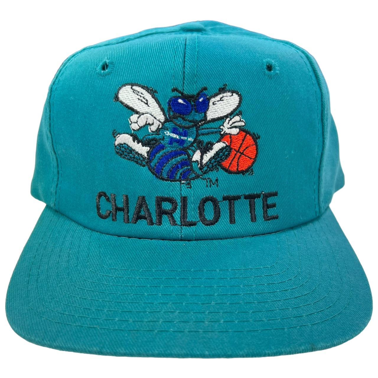 Vintage Logo 7 Charlotte Hornets Plain Logo Snapback Hat NBA