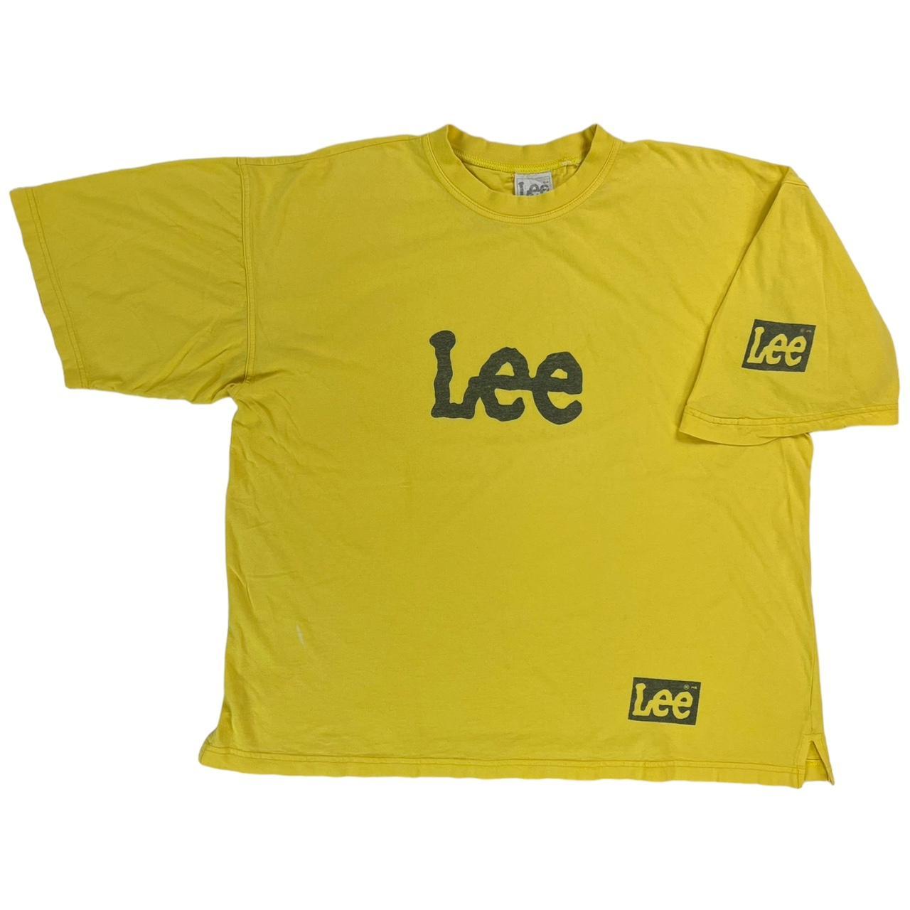 Lee Men's Yellow and Black T-shirt | Depop