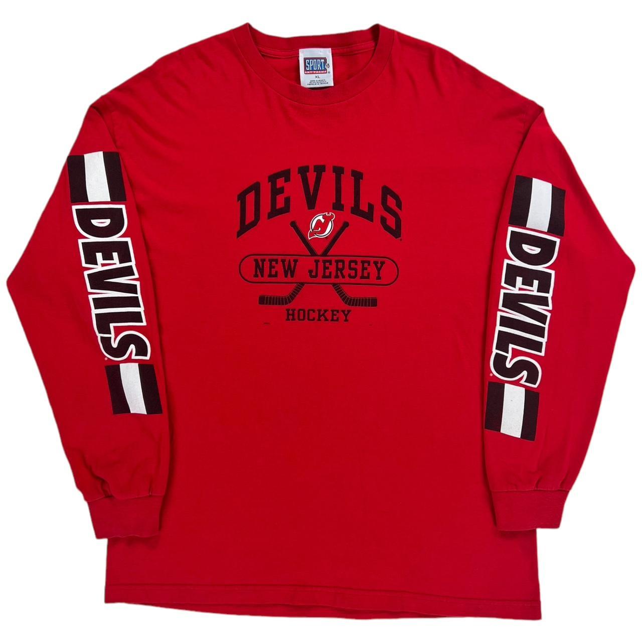 90s NJ Devils Red Crewneck Sweater