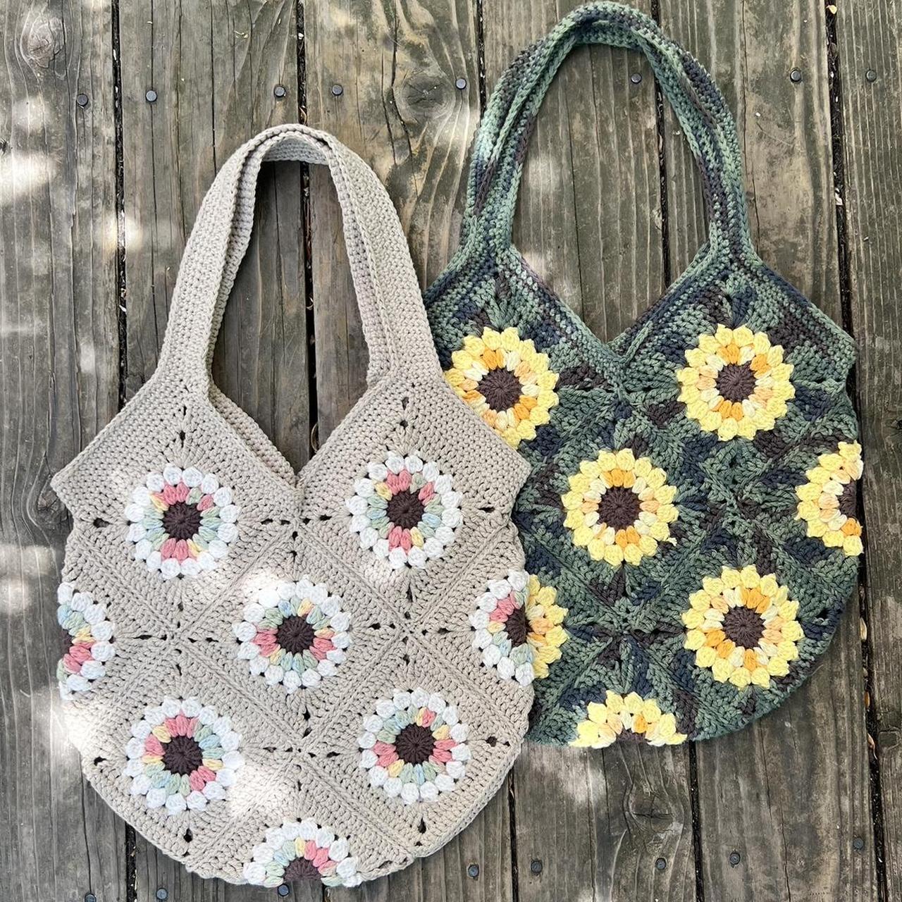 Crochet Sunflower Bag, This bag can be used as