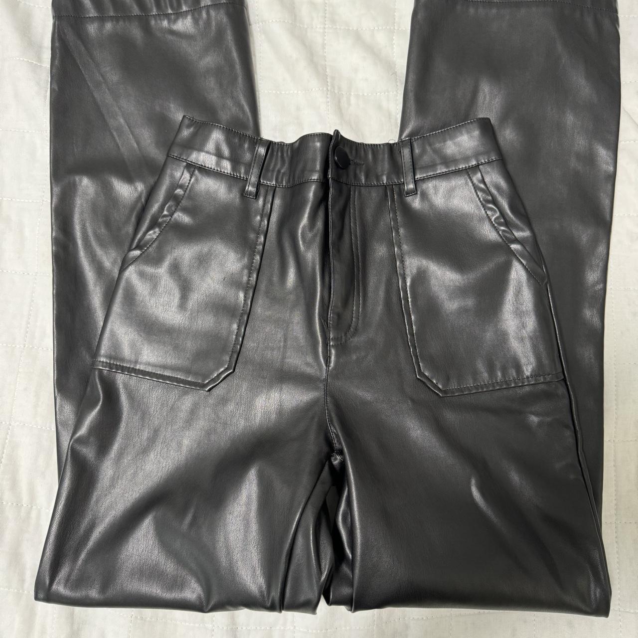 mint velvet faux leather leggings, Black - hardy - Depop