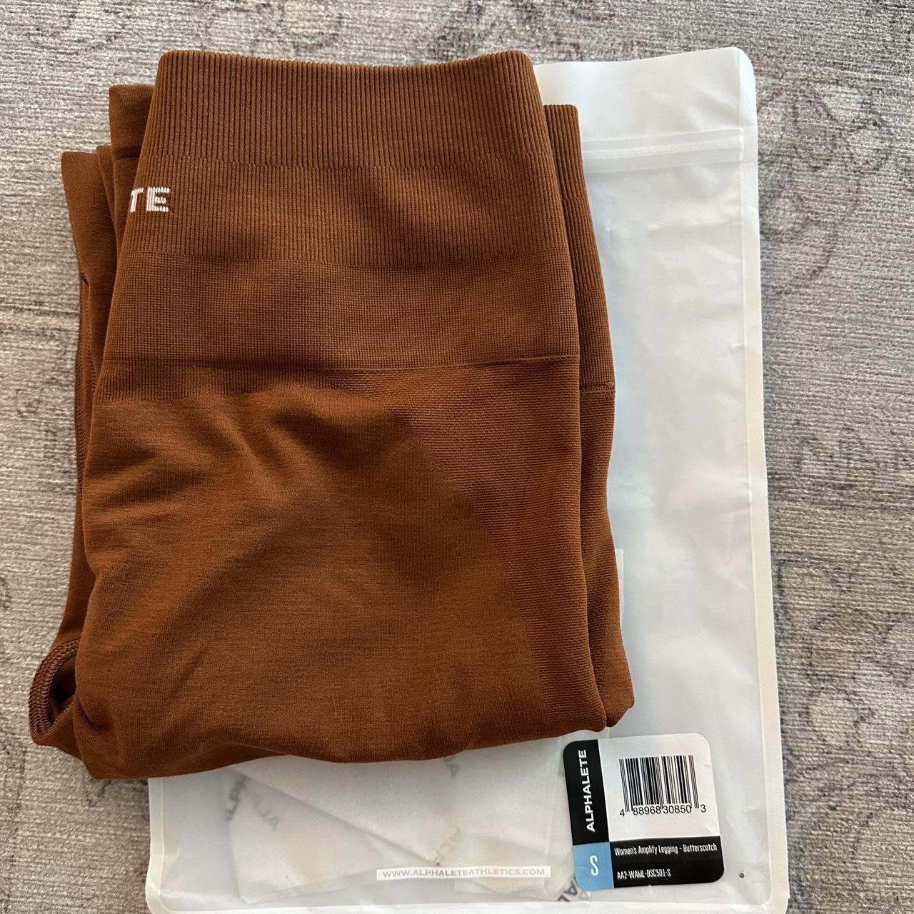 alphalete amplify legging in butterscotch size S,... Depop