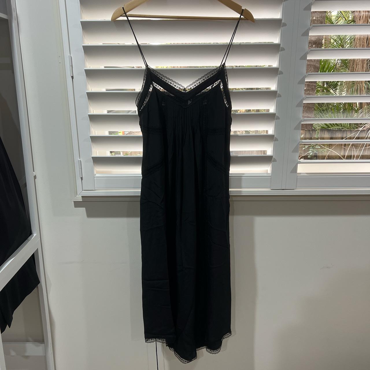 Zimmermann Pin Tuck Slip Dress Size AU 1 Black... - Depop