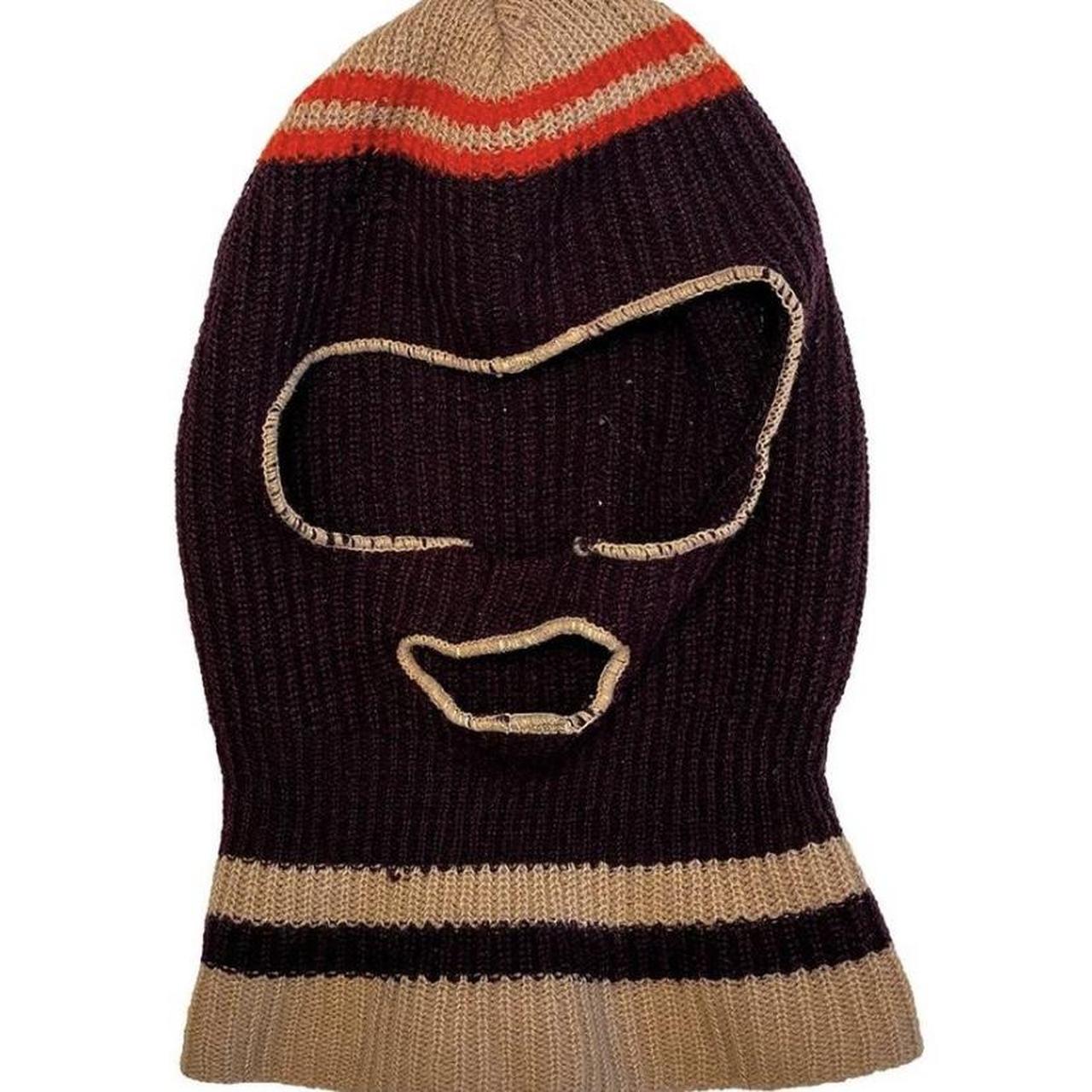 Vintage Brown Multicolor Balaclava Ski Mask 1980s?... - Depop