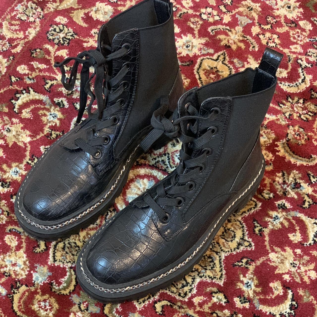 Princess Polly Women's Black Boots Depop