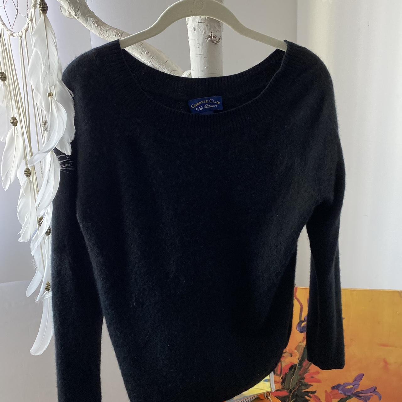 Charter Club Vintage Black Sweater with a wide, boat... - Depop