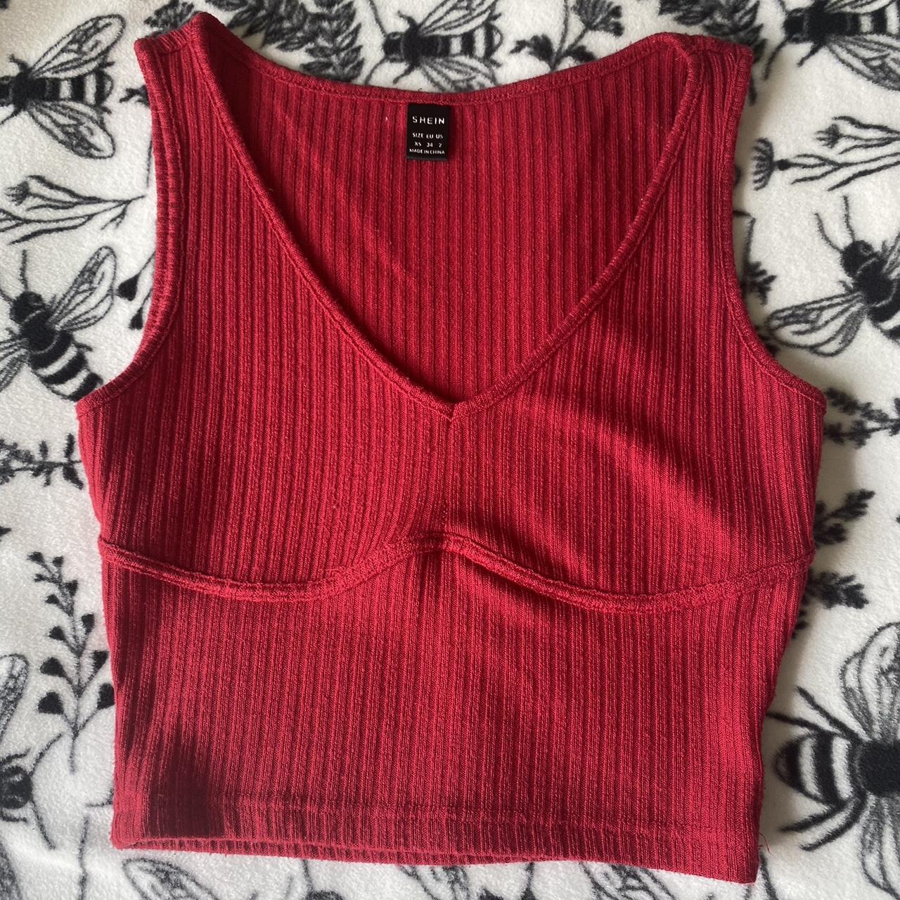 Try Something New Red Ribbed Cami Top