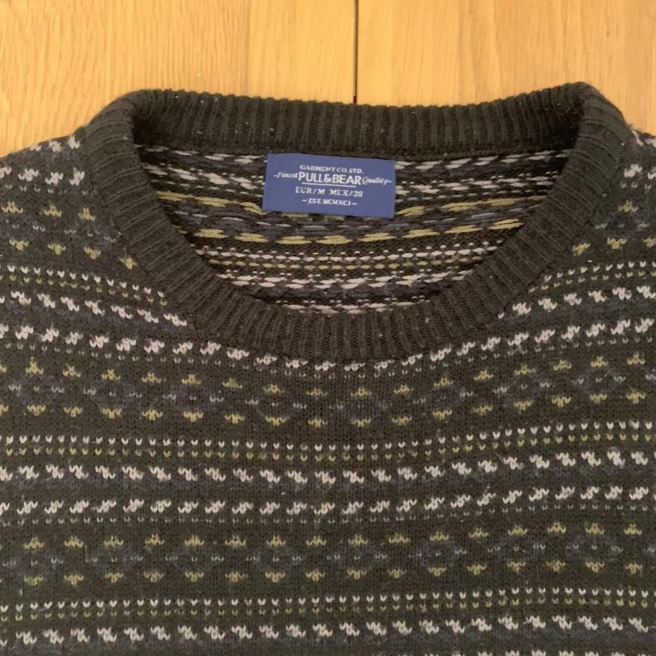 Pull&Bear Men’s Medium Black and Grey Christmas... - Depop