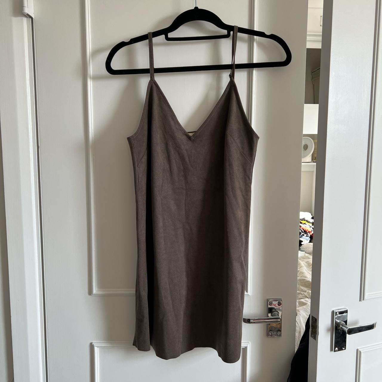 Aritzia Women's Brown and Grey Dress Depop