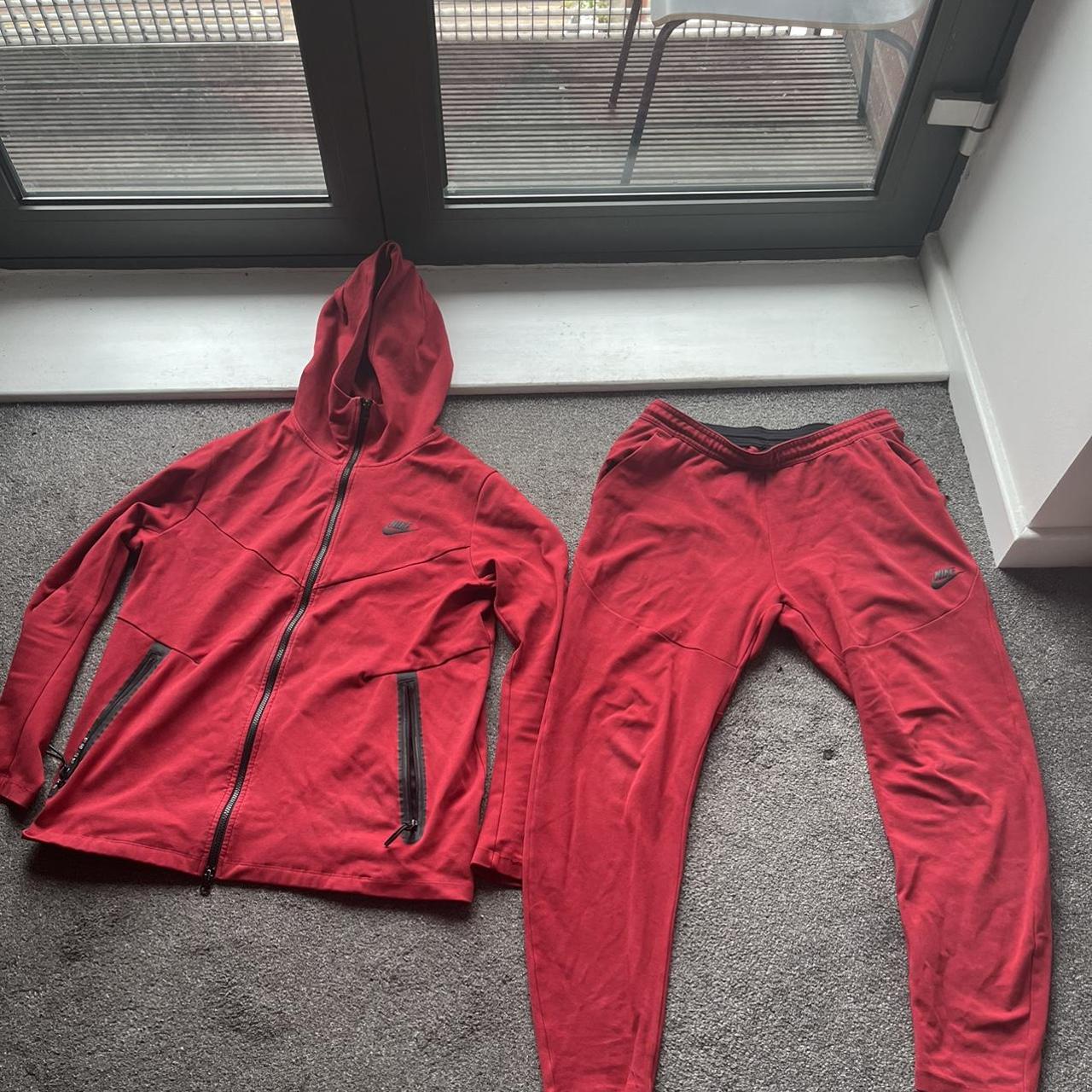 Red Nike Tech Tracksuit (Full) (L) Full Nike Tech... Depop