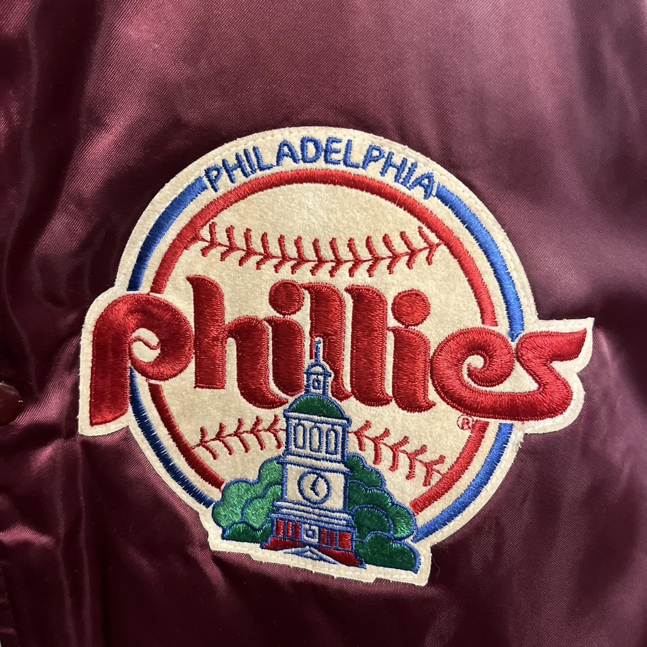 VTG 90s Starter Philadelphia Phillies MLB Satin Jacket Size L Diamond  Collection