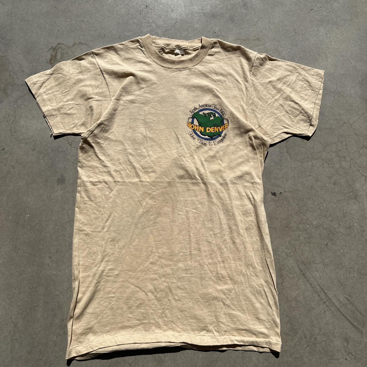 Men's Cream and Green T-shirt | Depop