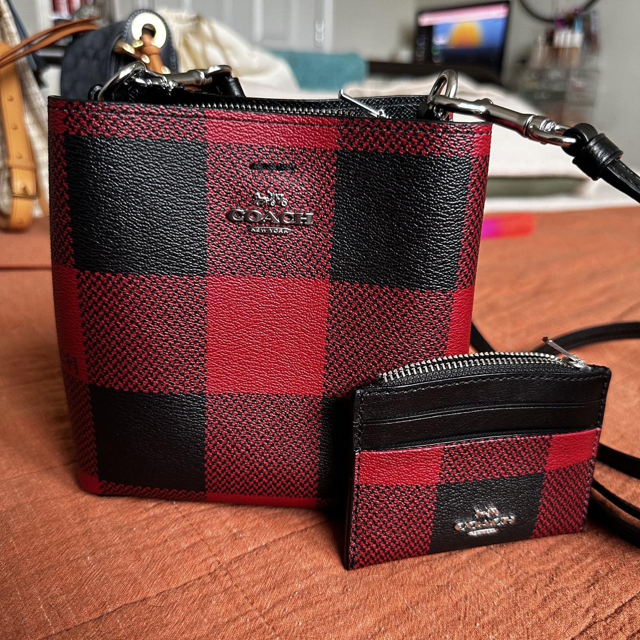 Coach Mini Town Bucket Bag With Buffalo Plaid purchases Print