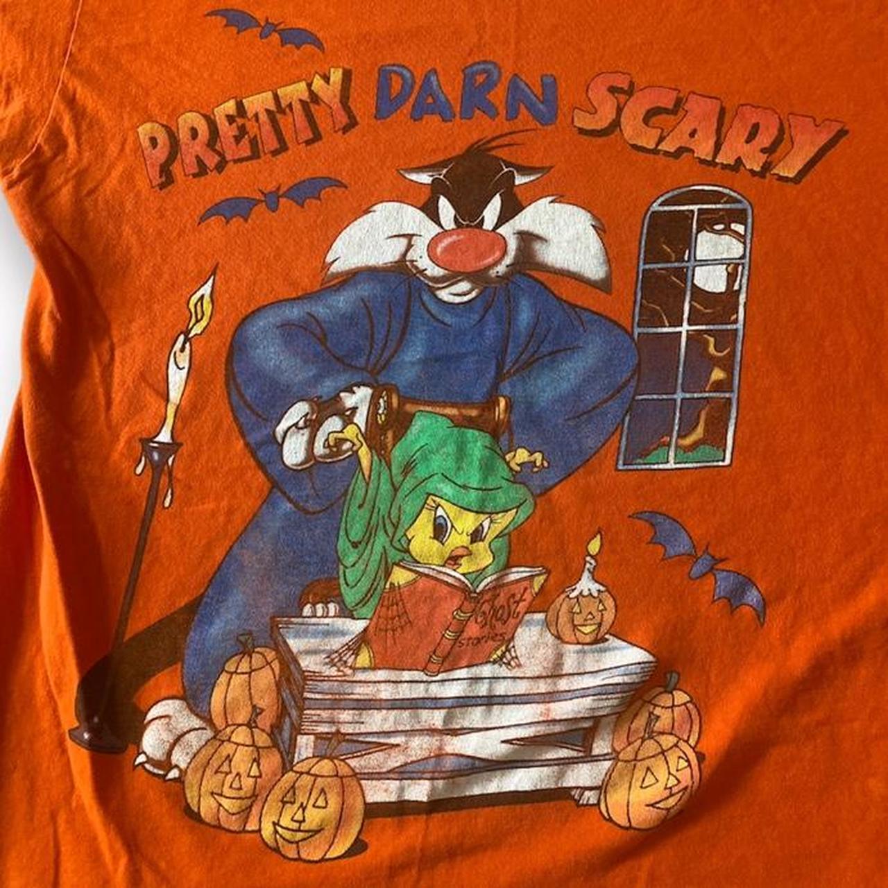 Looney Tunes Mens Orange And Blue T Shirt Depop 0115