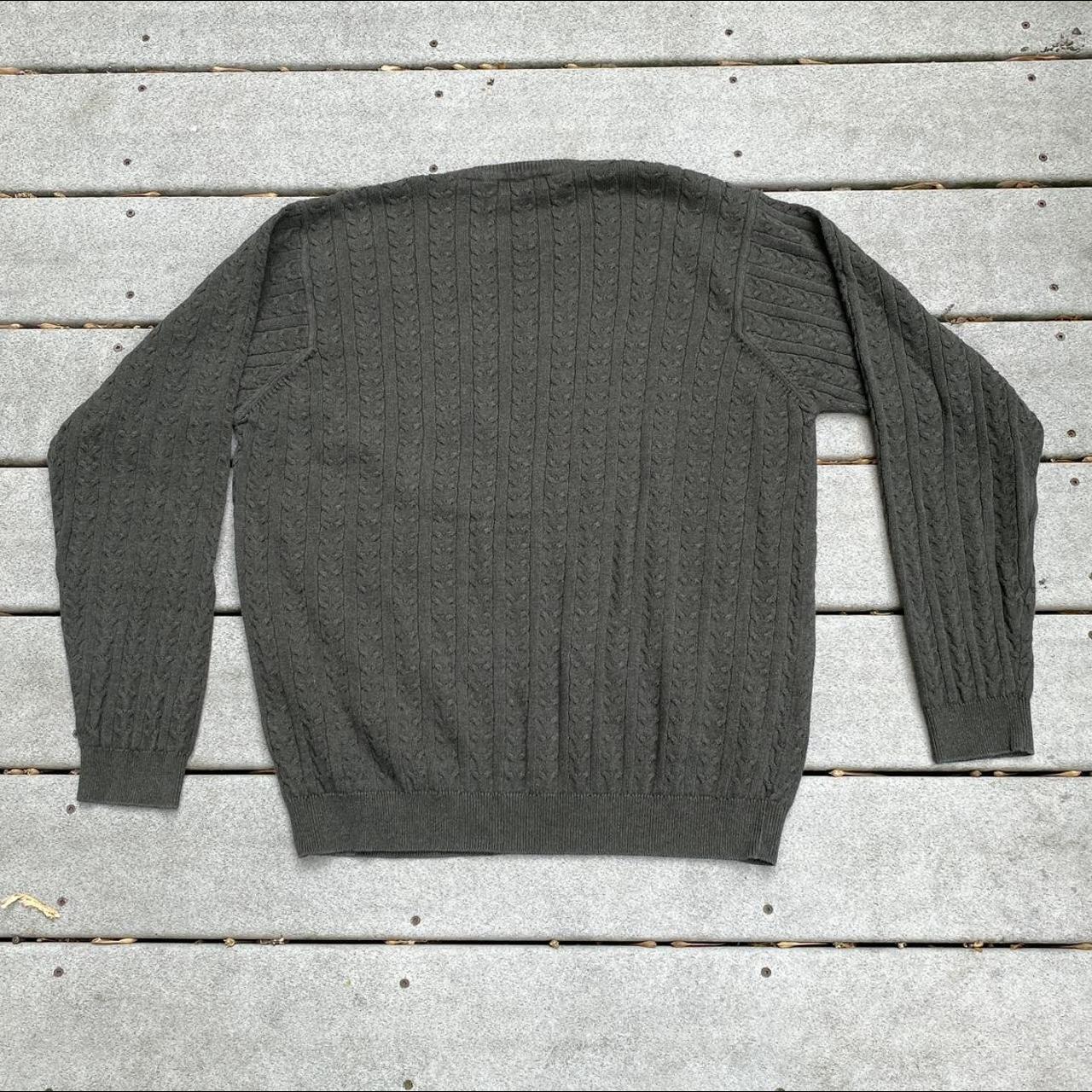 Vintage IZod Green Cable Knit Fisherman Sweater.... - Depop
