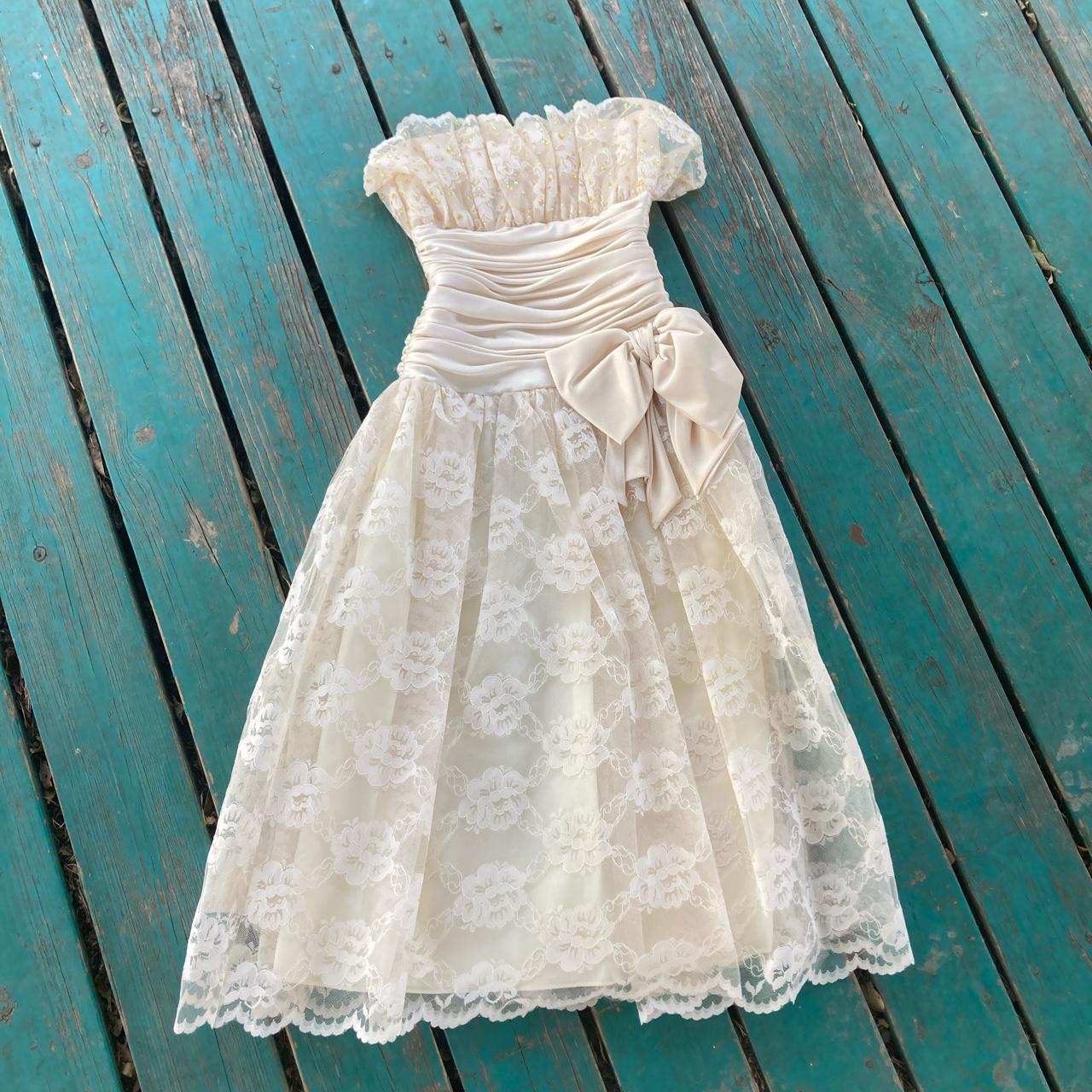 Women's Cream Dress Depop