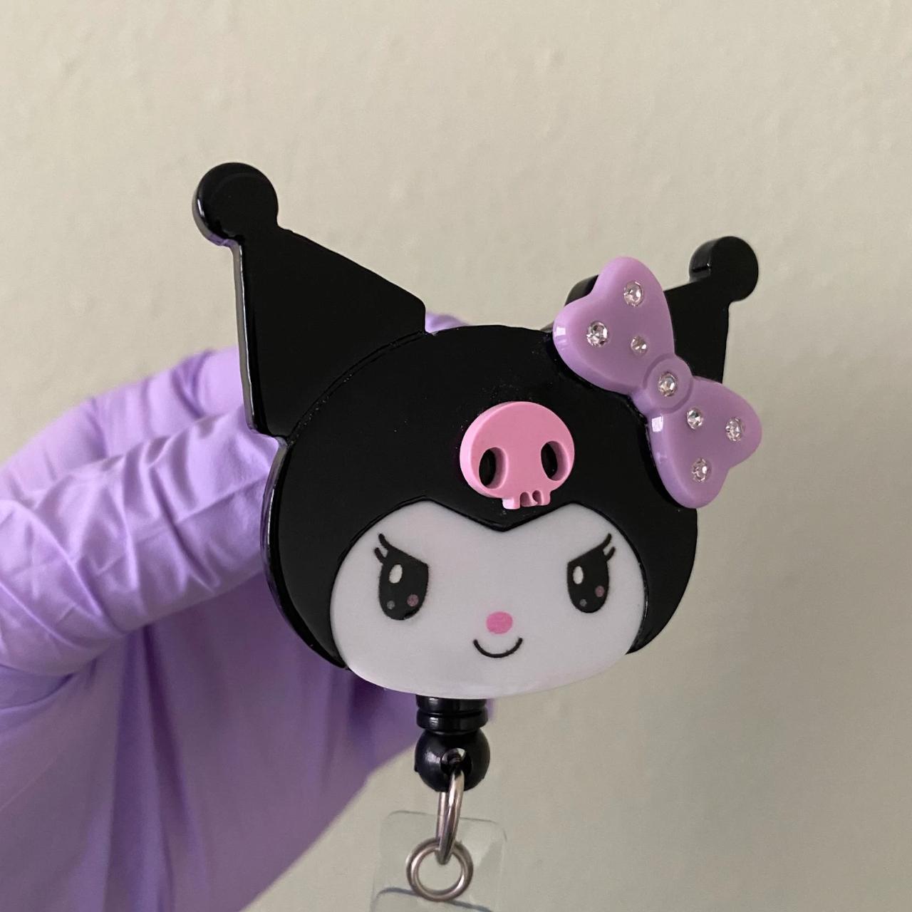Bedazzled Black Kuromi Pink Badge Reel ⭐️ other - Depop
