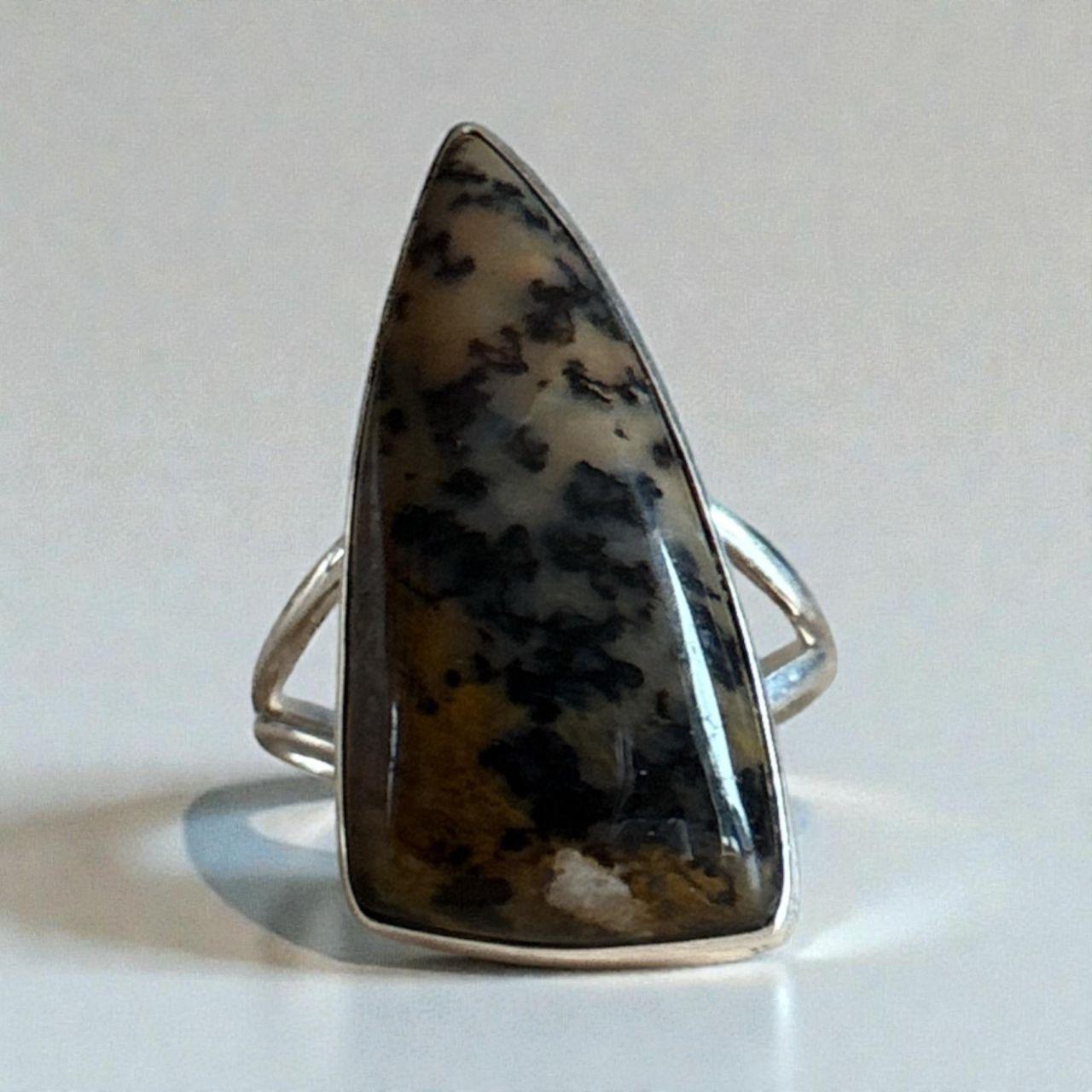 Source Unknown Women's Ring - Silver/Brown – Ster… - image 1