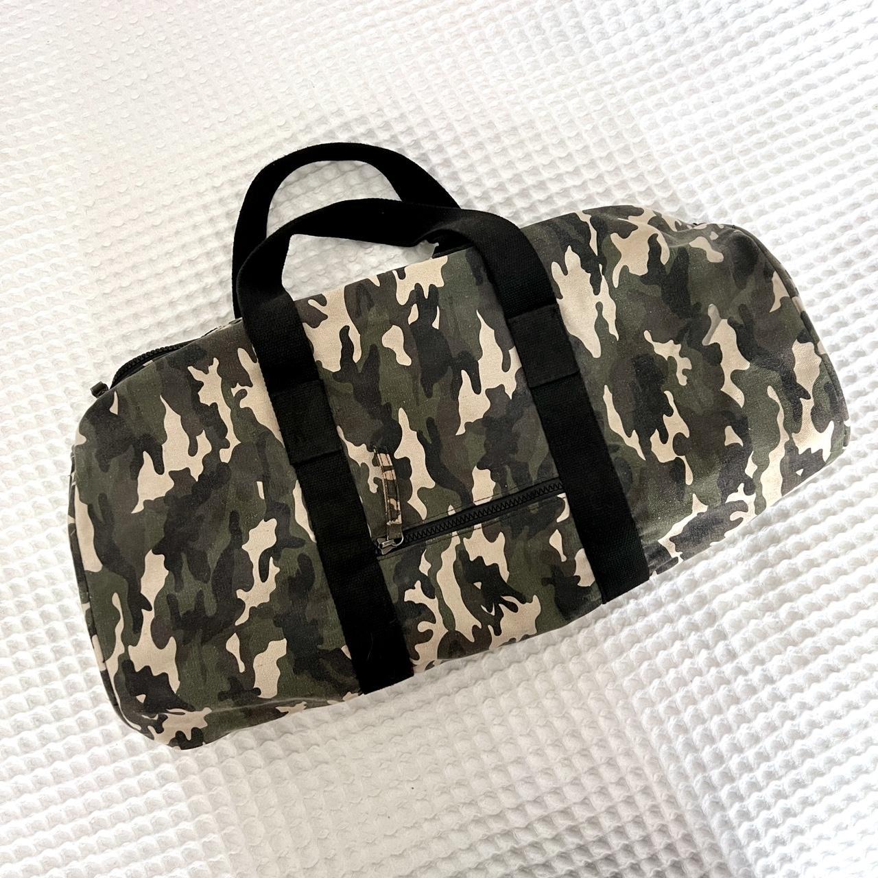 Camo duffel bag by French connection Canvas... Depop