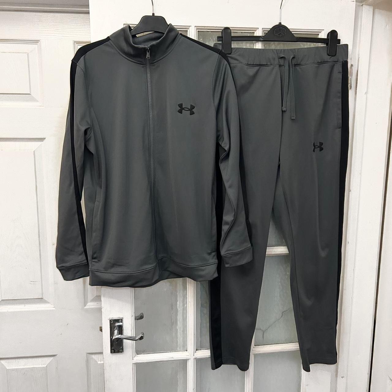 Men’s Under Armour Dark Grey Black Full Tracksuit -... - Depop