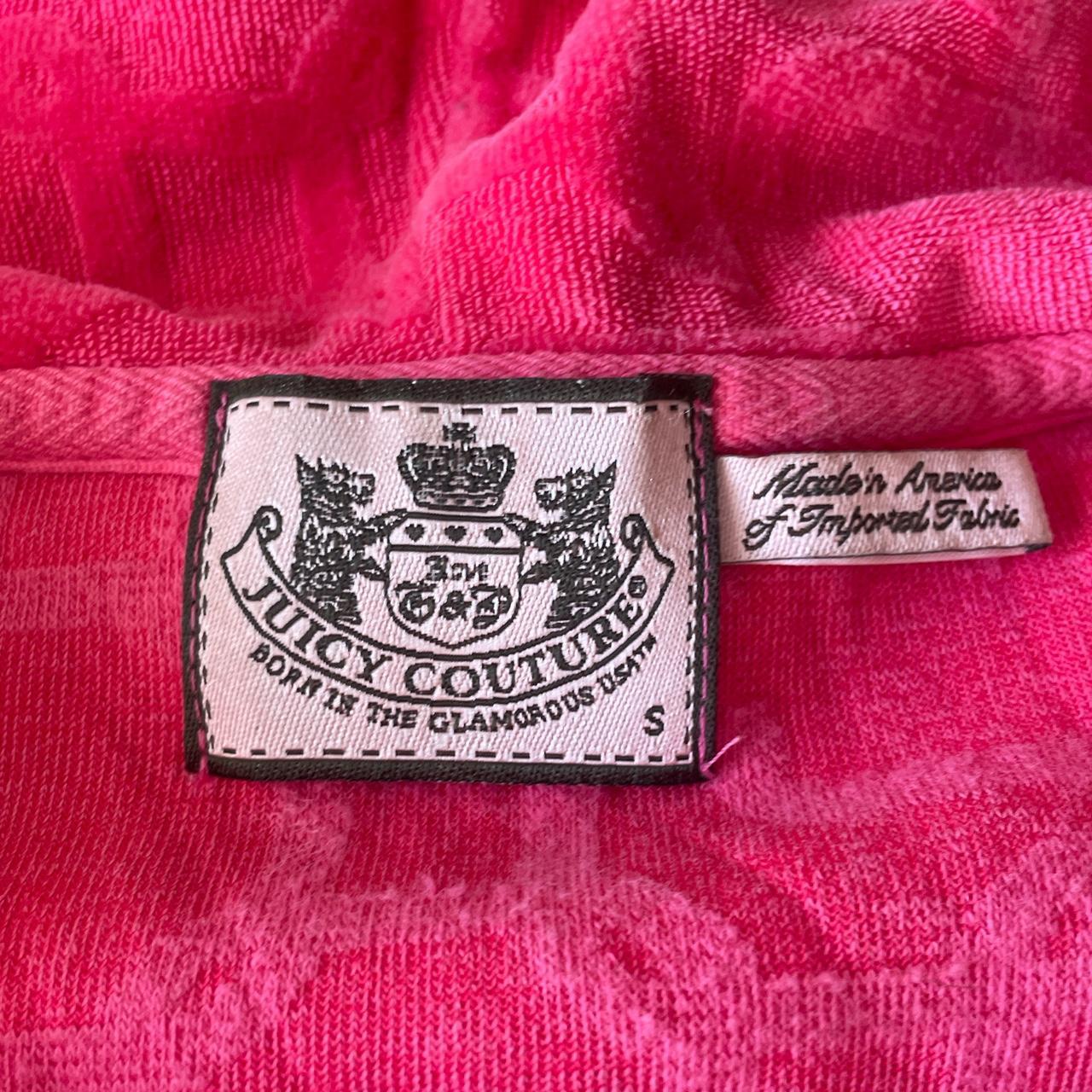 Hot pink Y2K Juicy Couture velour zip up tee... - Depop