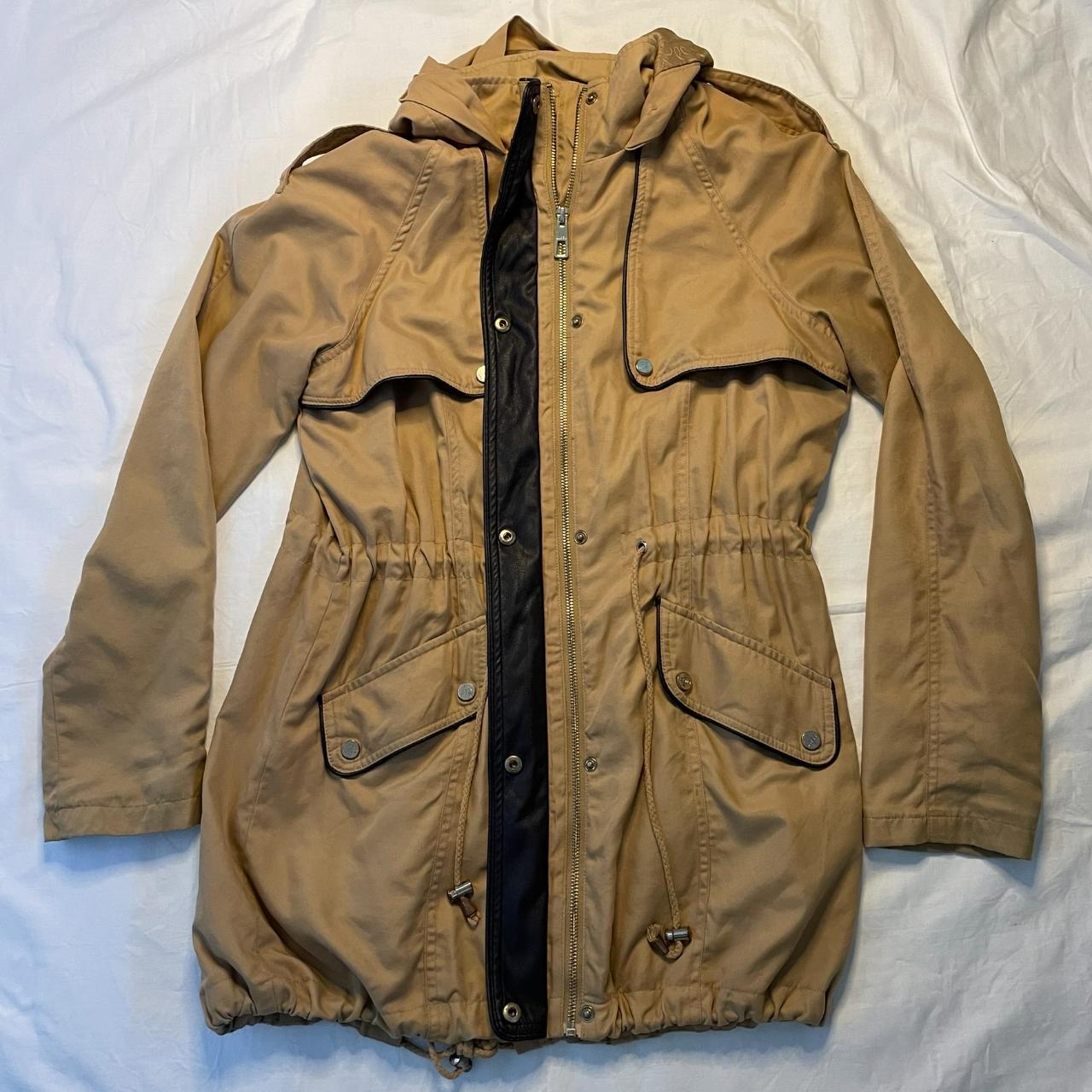 LIPSY Tan removable fur lined hood jacket Main Depop