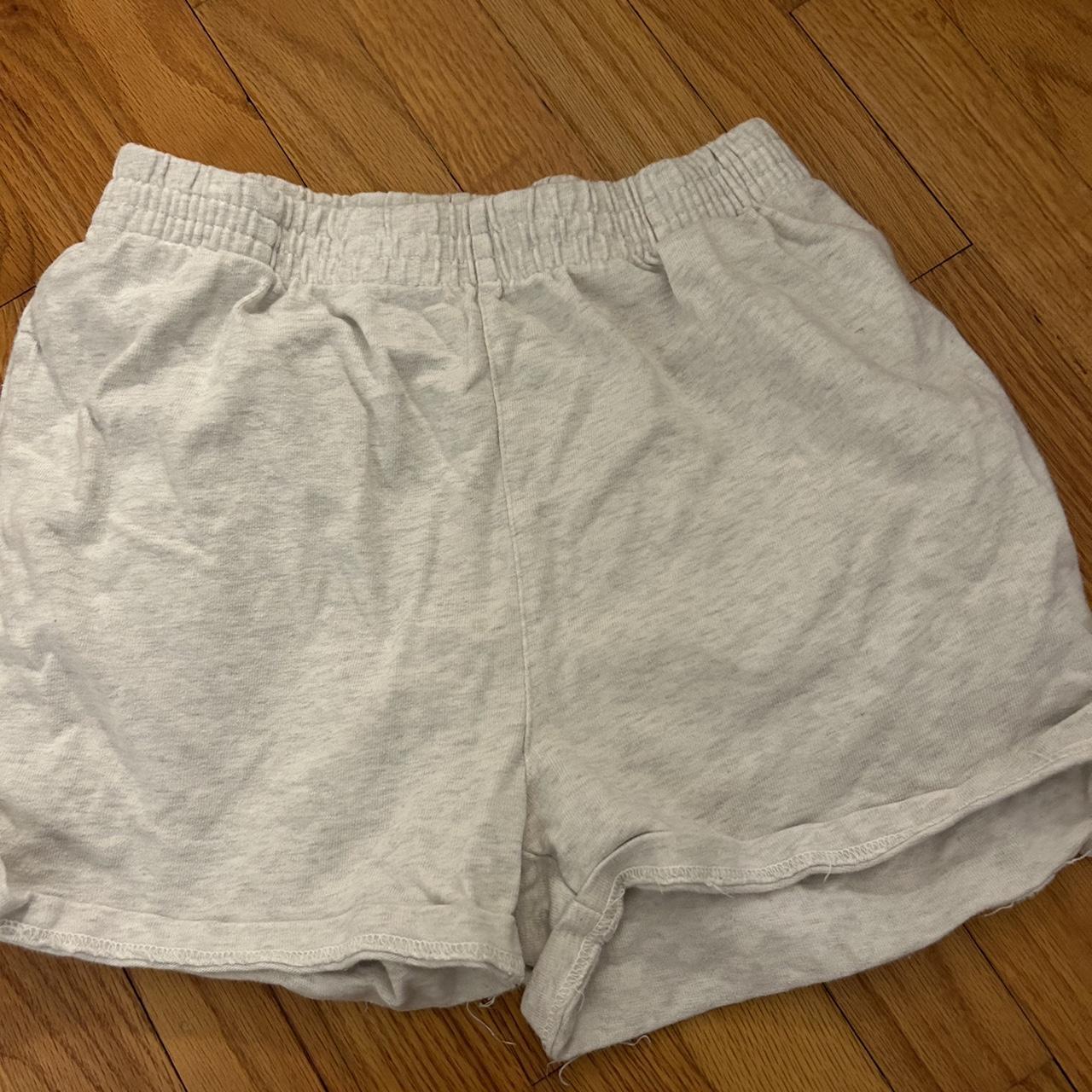 Grayish white brandy Melville Sweatshorts - Depop