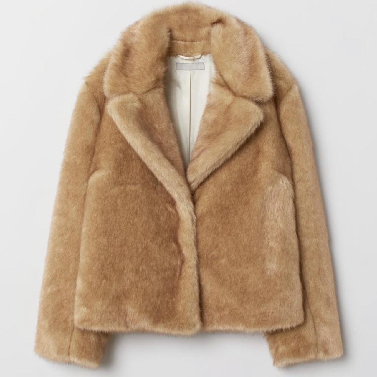 H&m faux fur outlet brown coat