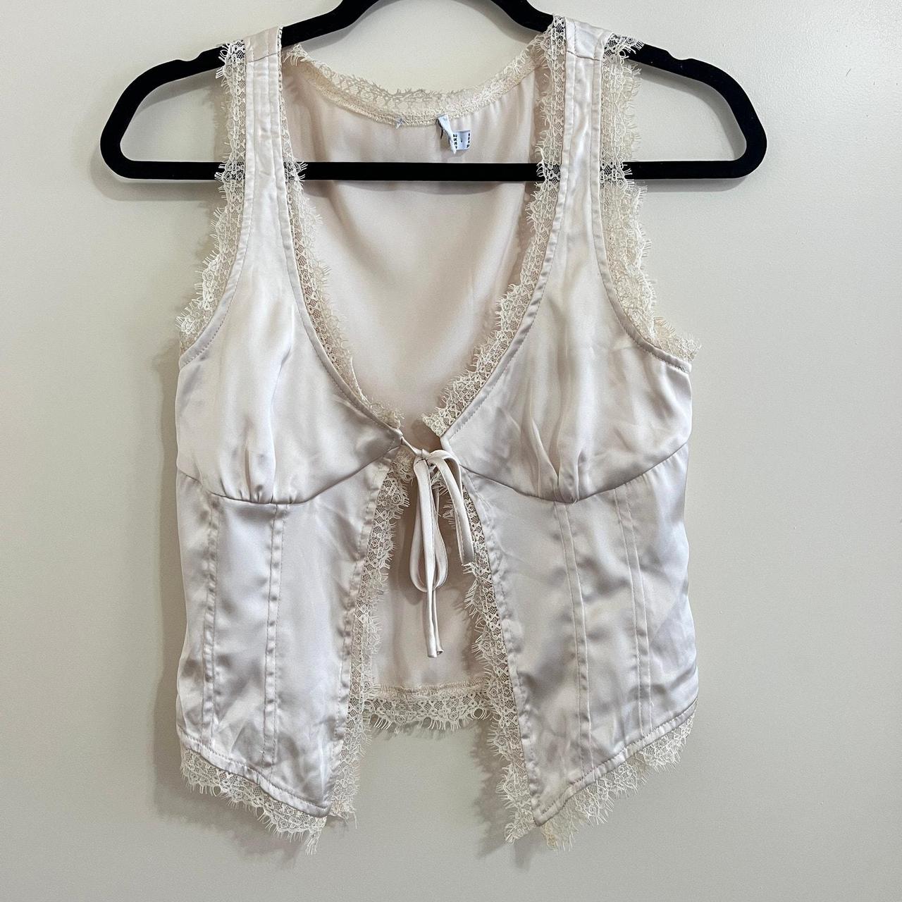 Source Unknown Women's Blouse - Cream - 4 – Y2K B… - image 1