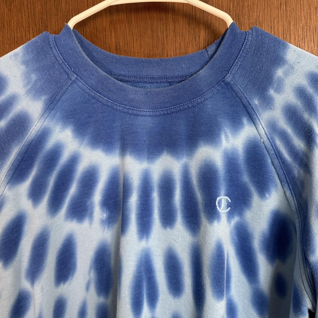 Blue Tie Dye Champion Crewneck Original Depop