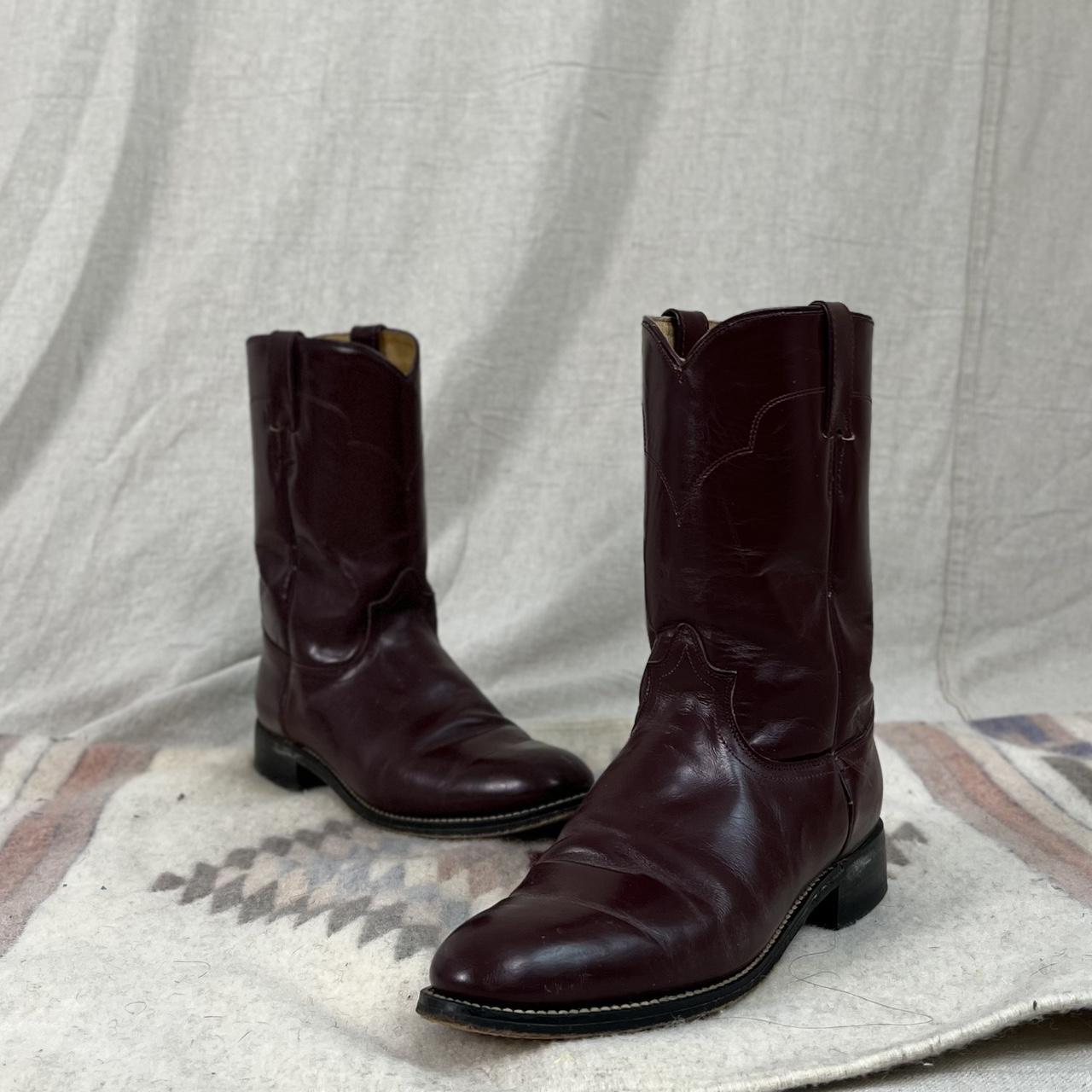 Tony Lama Men's Burgundy Boots | Depop
