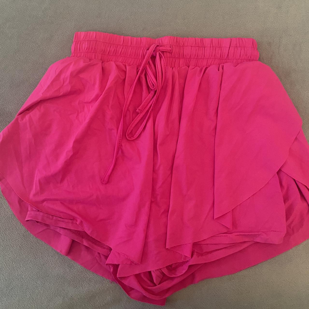 Hot pink flow shorts Size small - Depop