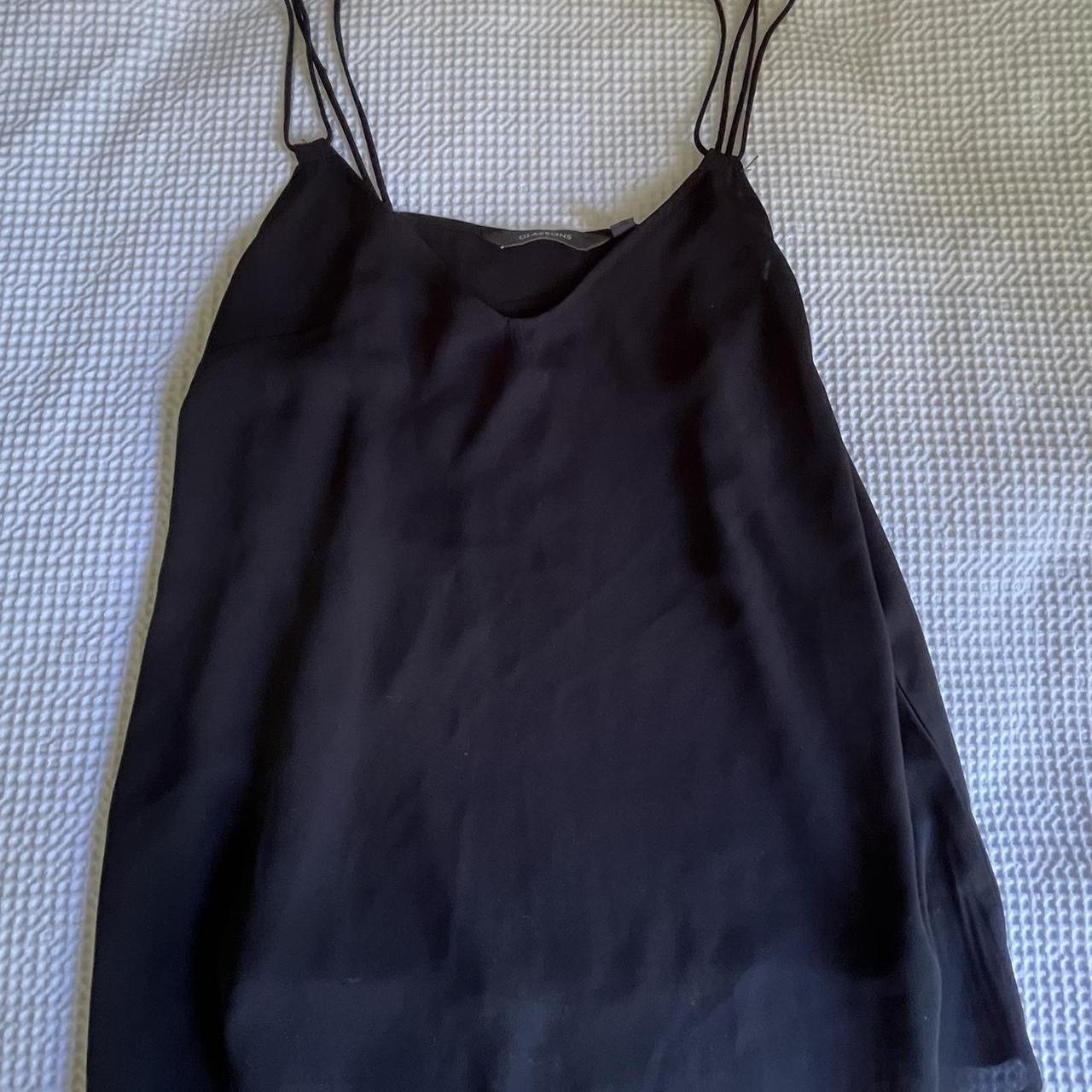 Glassons black silk going out top size 10 - Depop