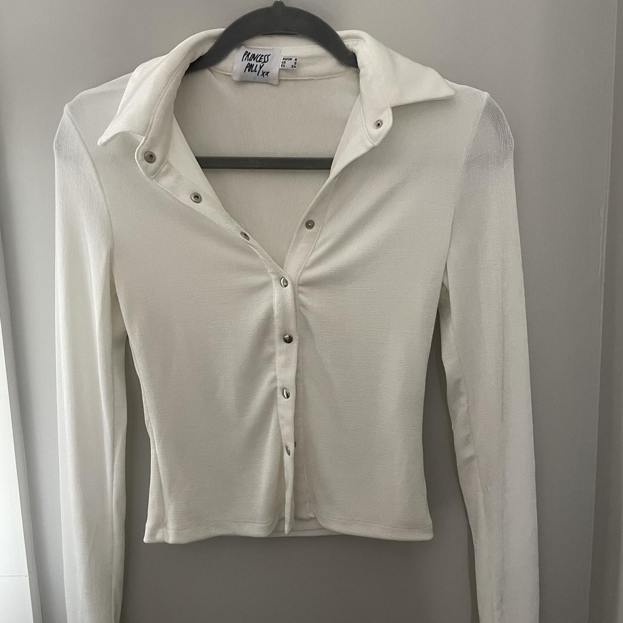 White princess Polly button up long sleeve - Depop