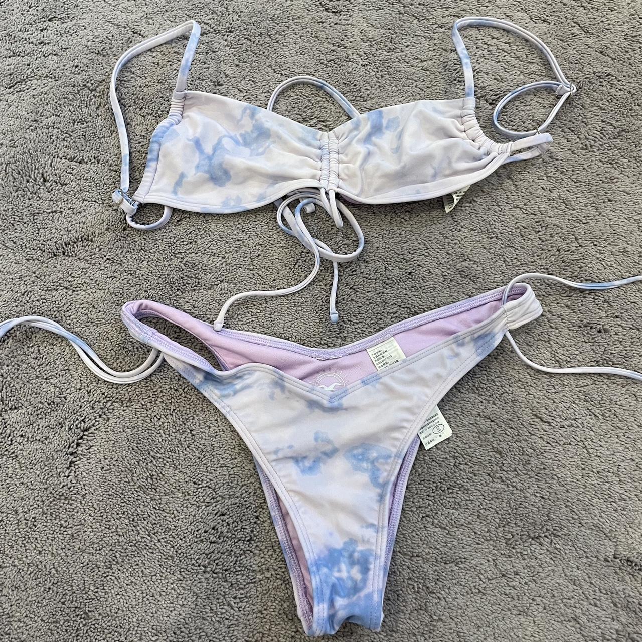 Tie-dye Hollister tie up bikini top extra