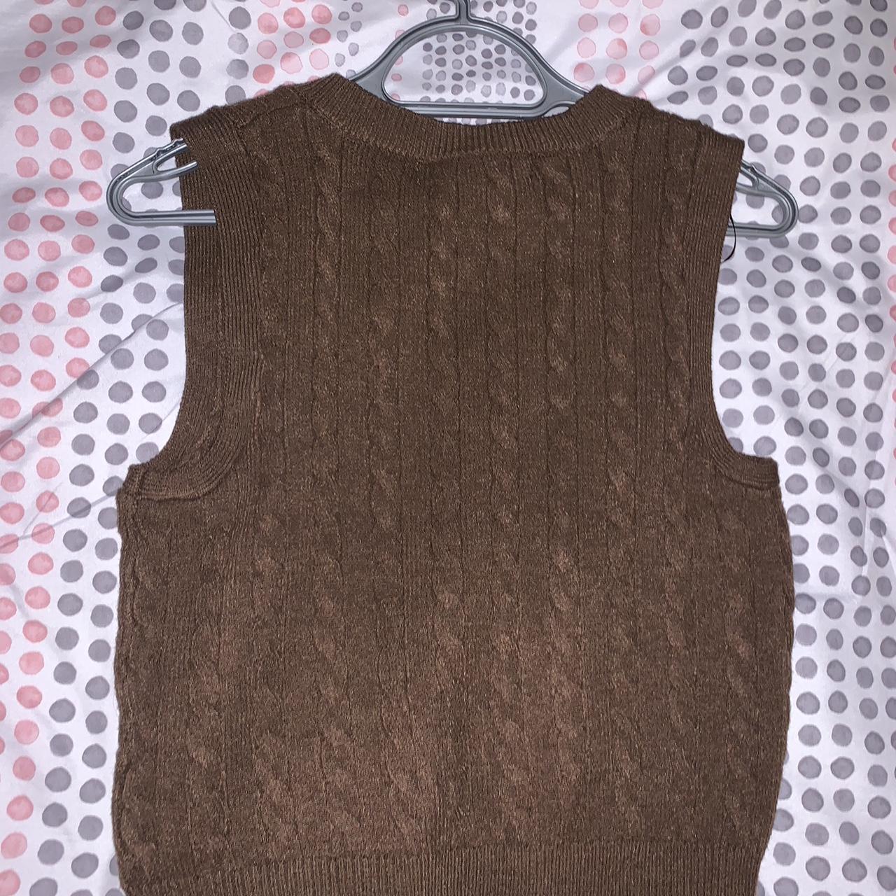 Primark brown sweater vest Size S - Depop