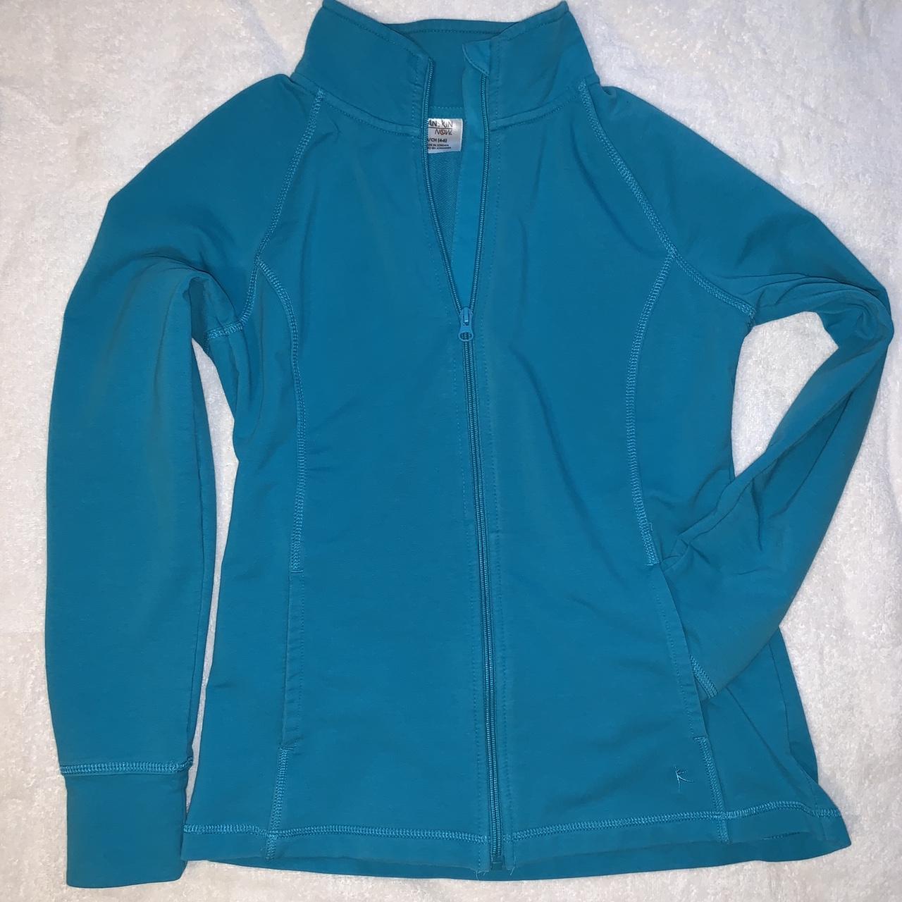 Brilliant bright blue Danskin zip up jacket, size