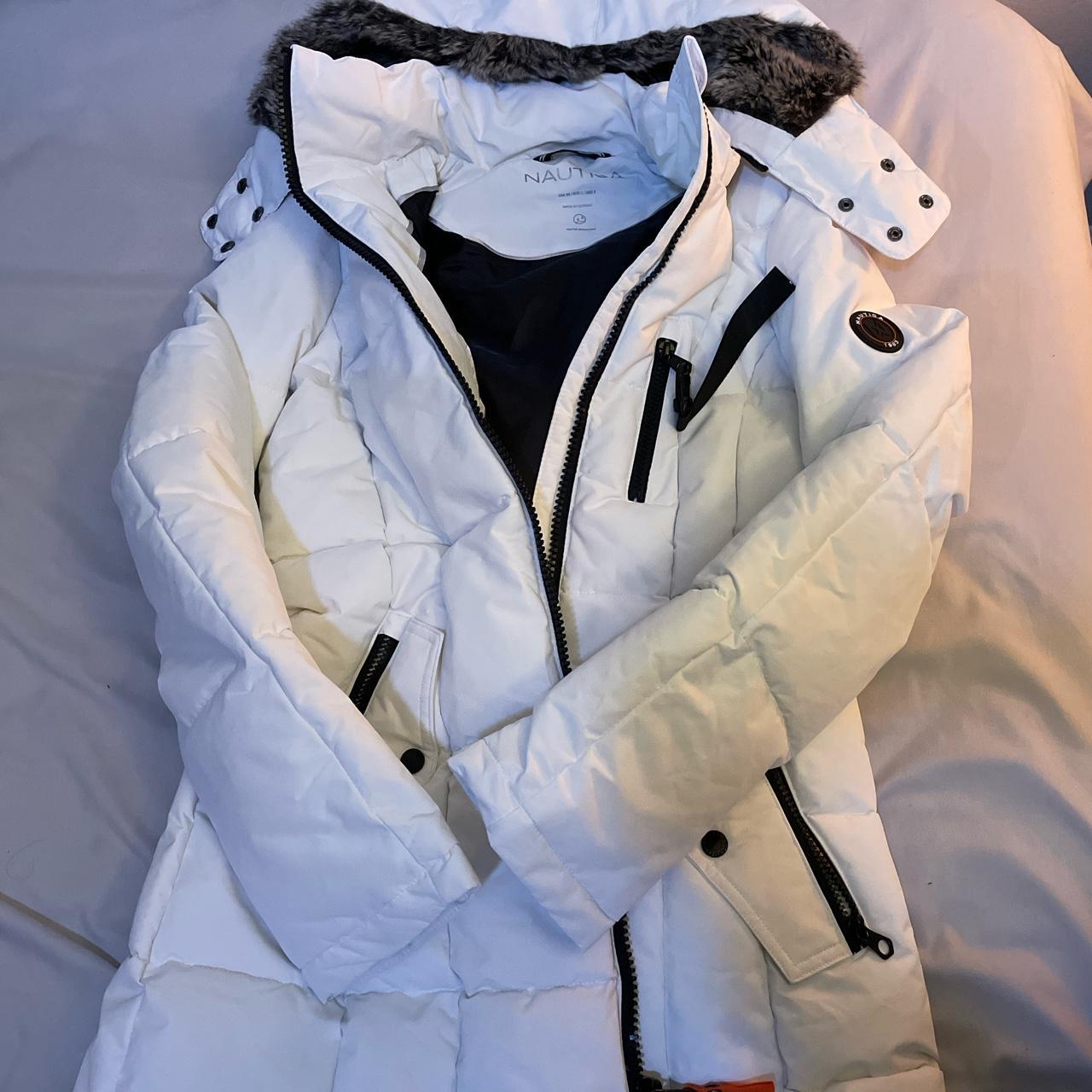 Nautica white puffer on sale jacket