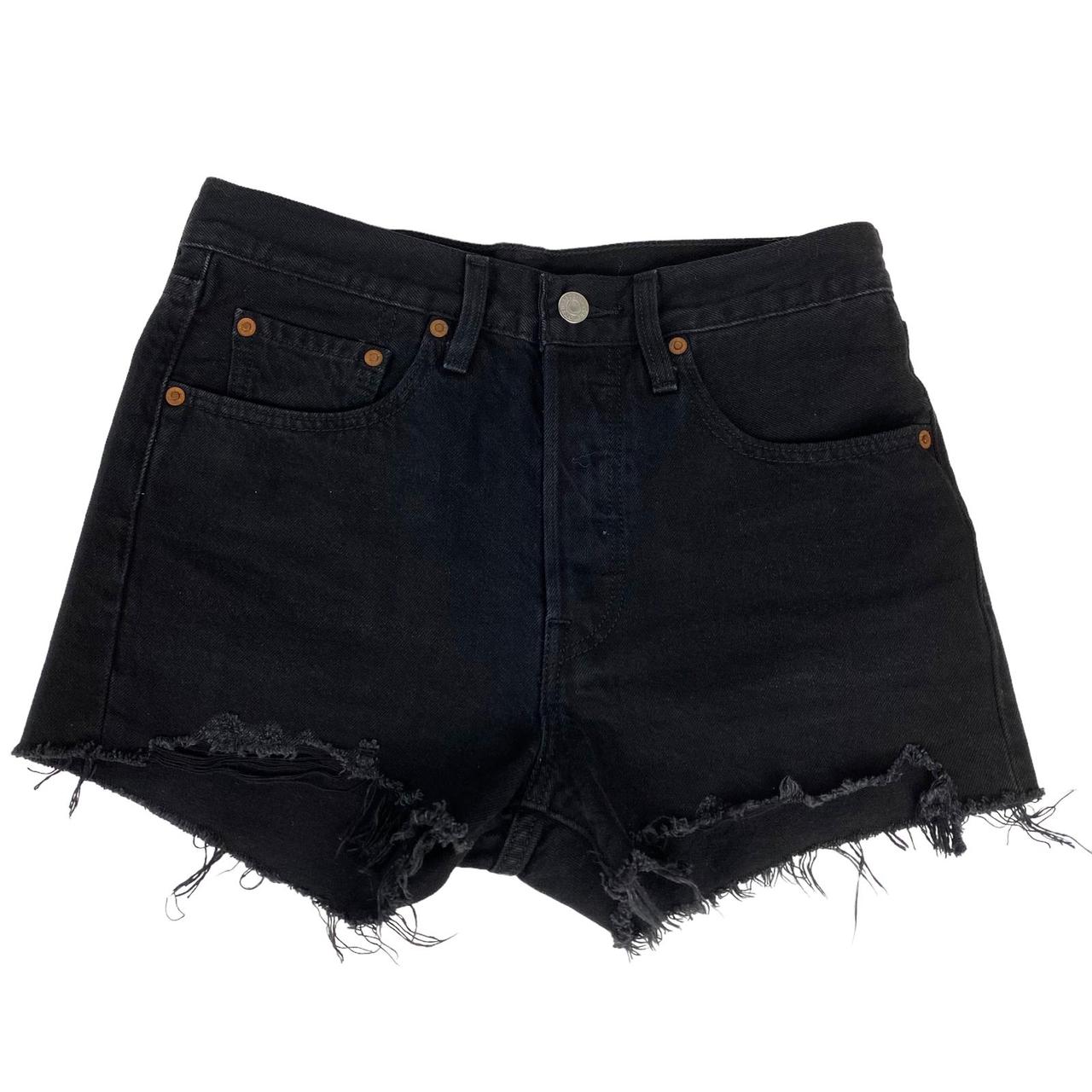 Levis 501 clearance shorts slashed black